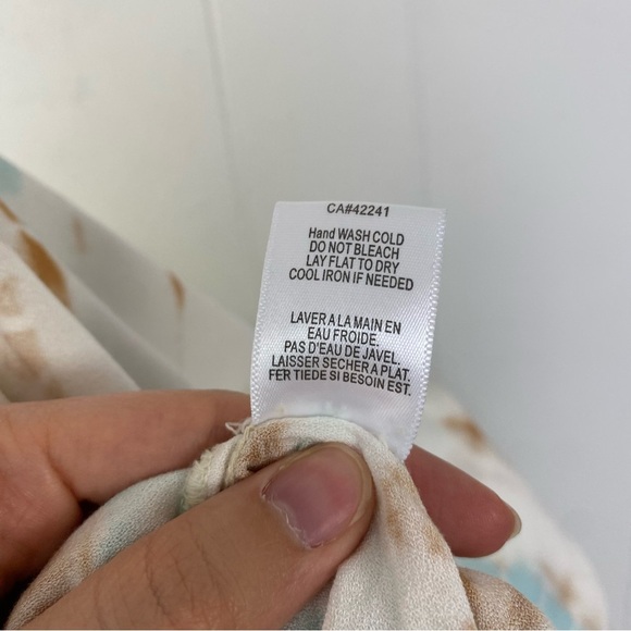 Young Fabulous & Broke Women's Tie Dye Faux Wrap Top Size S Boho Blue Beige - Picture 12 of 14